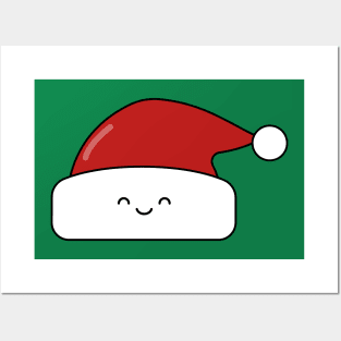 Kawaii Santa Hat Posters and Art